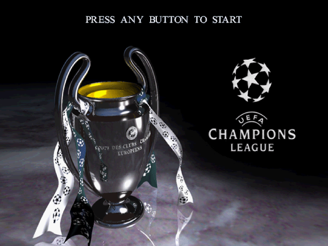 UEFA Champions League Season 1998/1999 title screen for Playstation